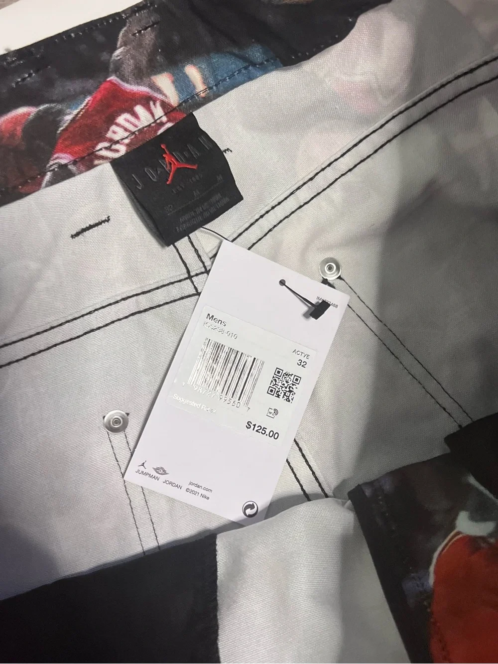 Jordan Kids Black and Red Basketball Photo-Print Jeans